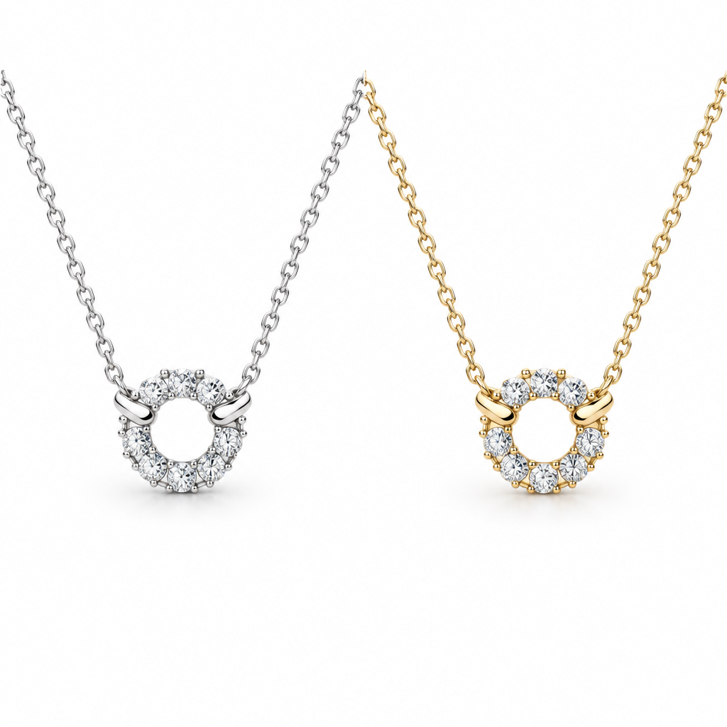 Collier boucle 2 variantes platine et or 18K – bijou Kylara