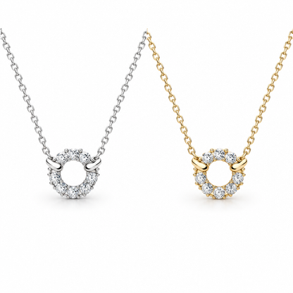 Collier boucle 2 variantes platine et or 18K – bijou Kylara